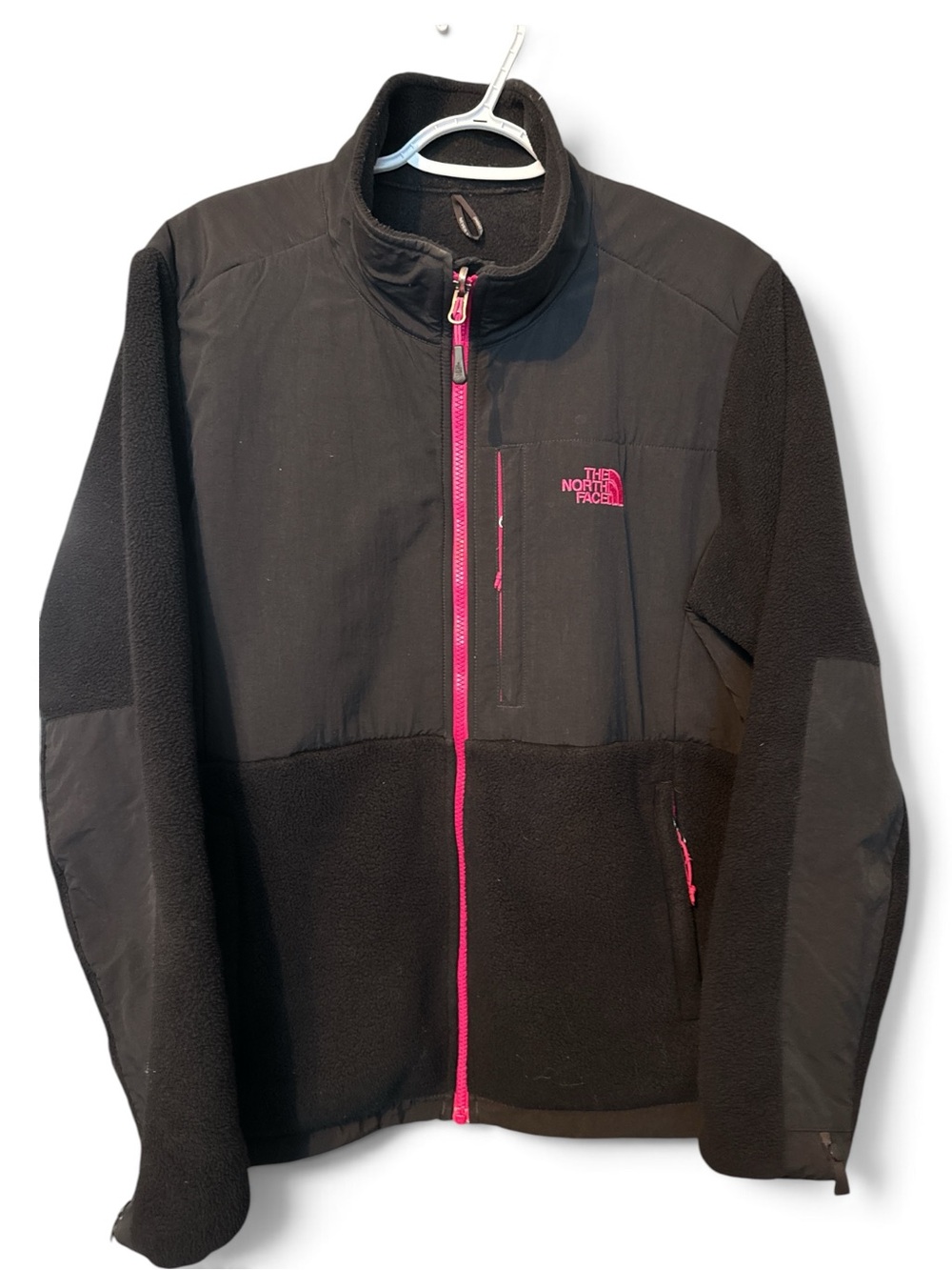 The North Face Women’s Polartec Recycled Fleece Jacket Black Pink Full Zip Size